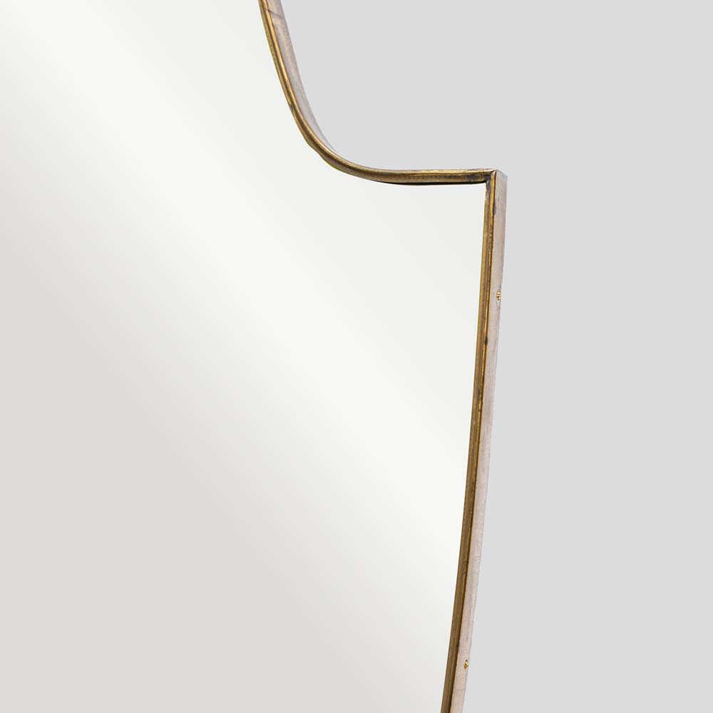 Large vintage Italian design shield shaped brass mirror-FM2417 (9)