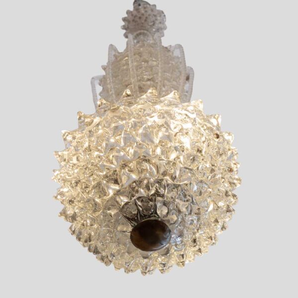 Murano clear glass Rostrato Pendant by Barovier and Toso pendant
