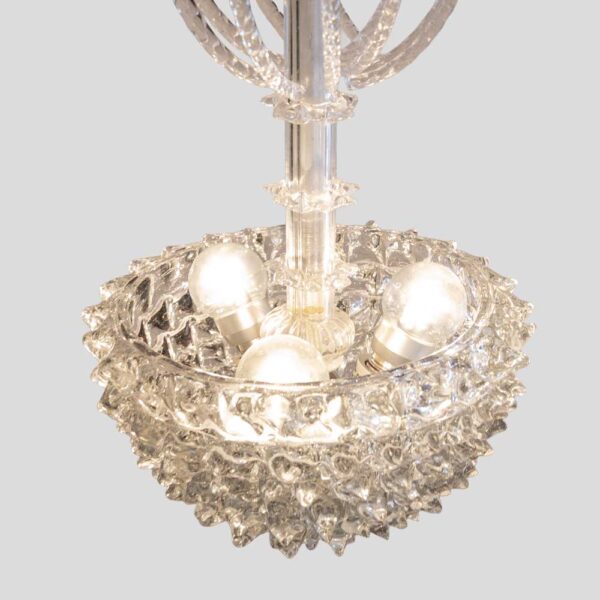 Murano clear glass Rostrato Pendant by Barovier and Toso pendant