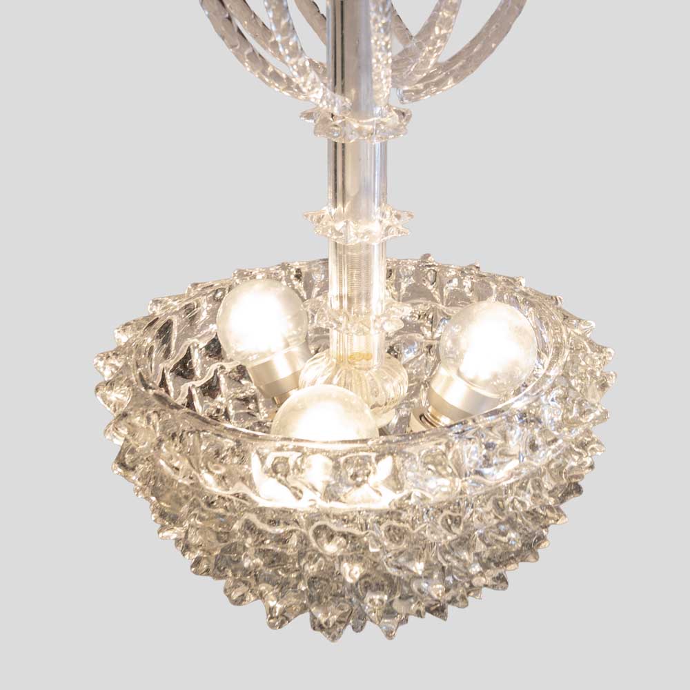 Murano clear glass Rostrato Pendant by Barovier and Toso pendant-FM2294 (3)
