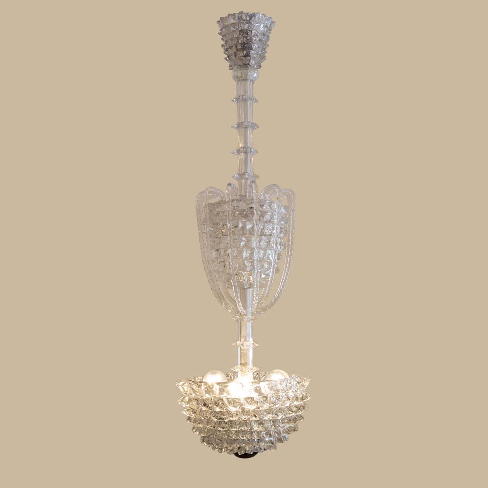 Murano clear glass Rostrato Pendant by Barovier and Toso pendant-FM2294 (5)