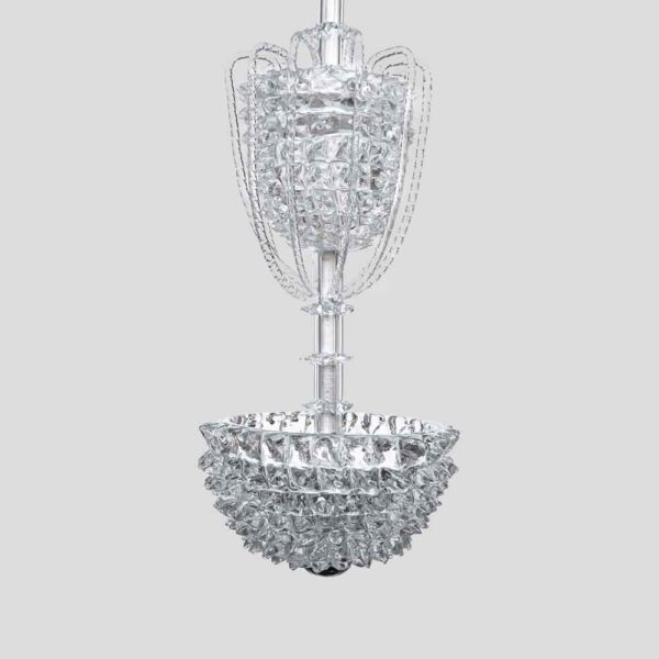 Murano clear glass Rostrato Pendant by Barovier and Toso pendant