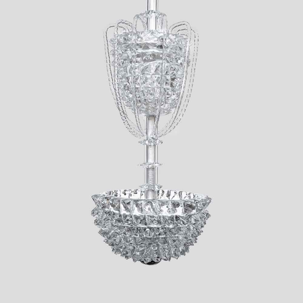 Murano clear glass Rostrato Pendant by Barovier and Toso pendant-FM2294 (8)