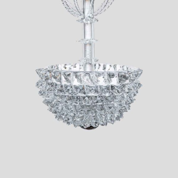 Murano clear glass Rostrato Pendant by Barovier and Toso pendant