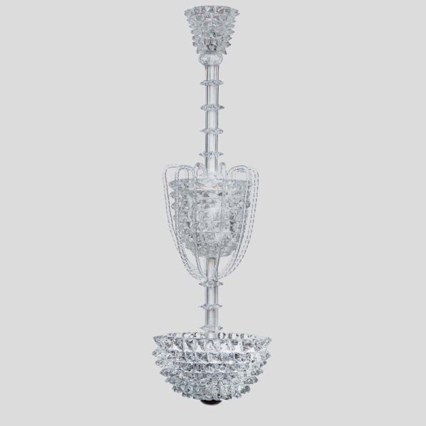 Murano clear glass Rostrato Pendant by Barovier and Toso pendant