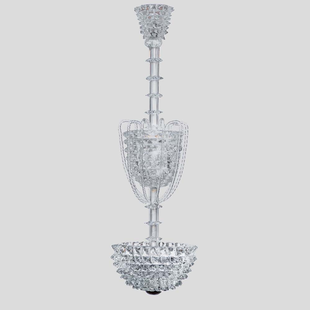 Murano clear glass Rostrato Pendant by Barovier and Toso pendant-FM2294a