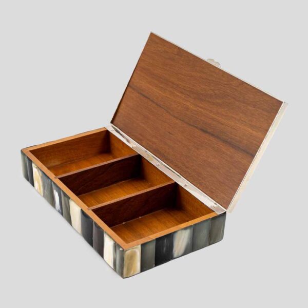 Vintage horns decoration and stainless steel box
