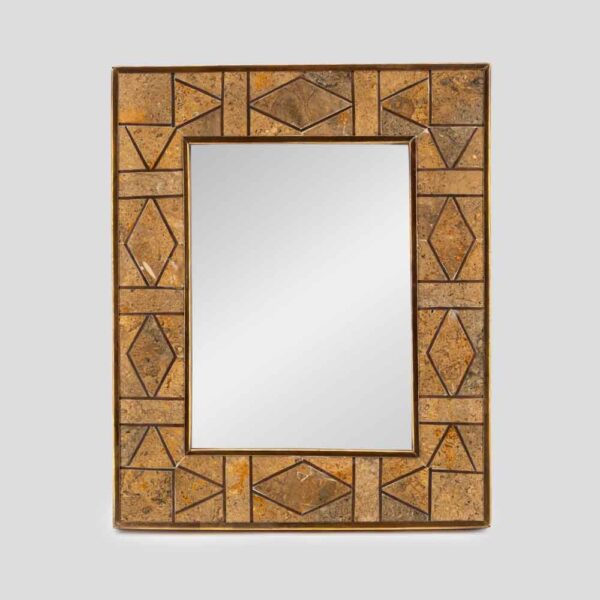 Vintage picture frame with polished stones decor
