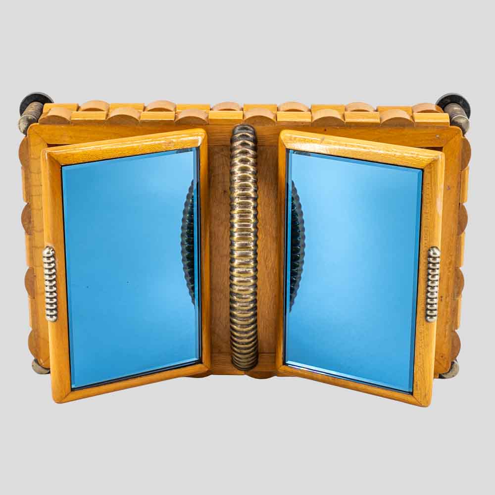 Vintage wooden box with brass decor in Style of Poalo Buffa-FM2469 (6)