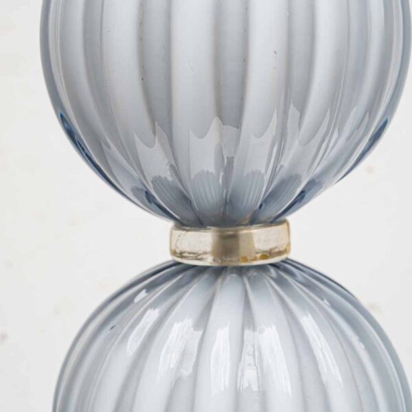 Pair of light Pale blue-grey blown Murano glass table lamps