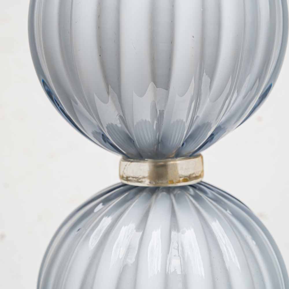 Pair of light Pale blue-grey blown Murano glass table lamps-FM612 (9)