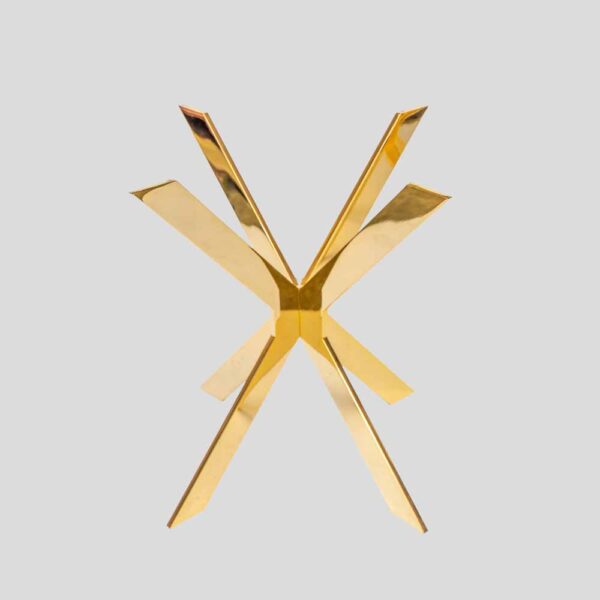 Pair of smoke amber glass gold plated metal base side tables