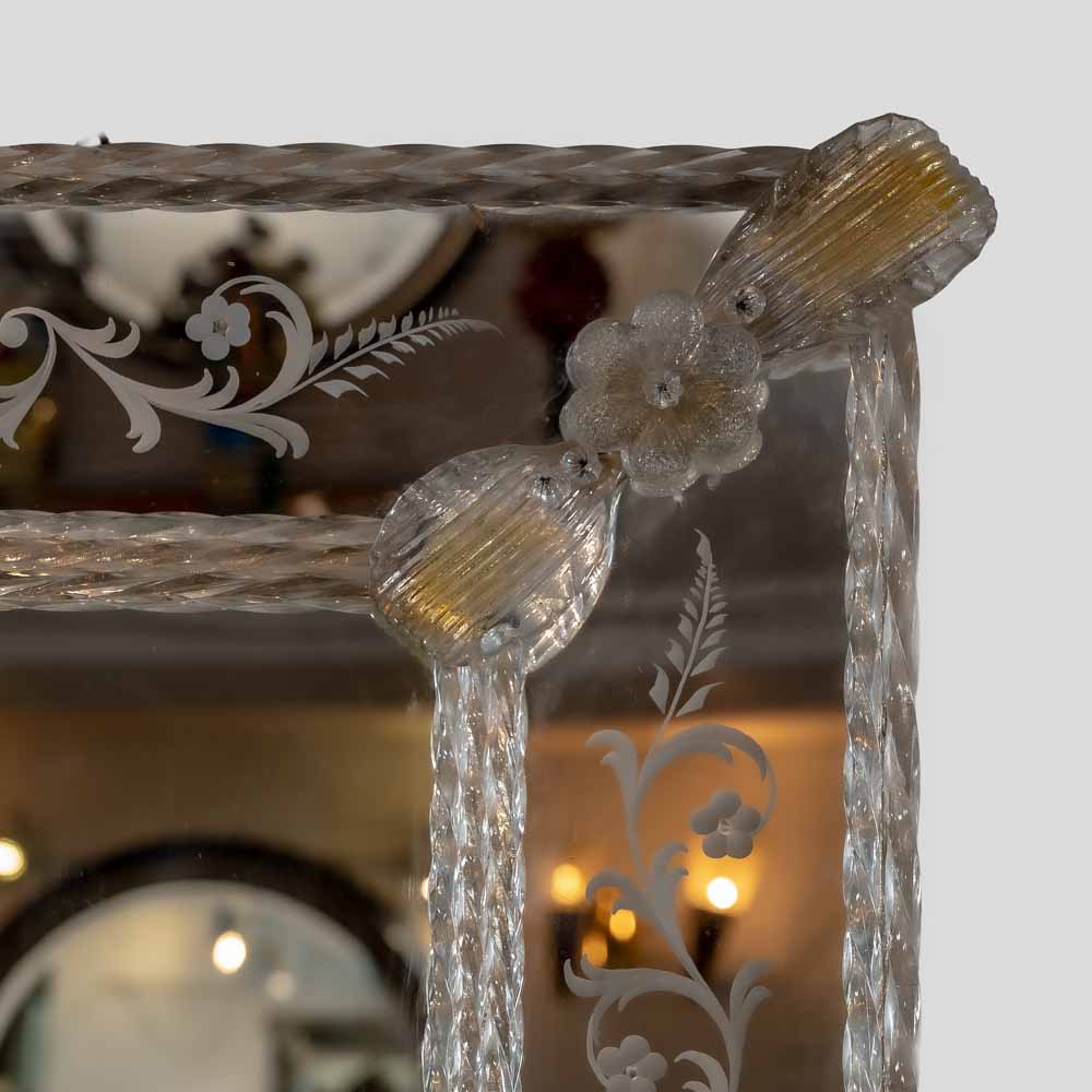 Vintage clear and gold Venetian glass mirror-FM2413 (2)