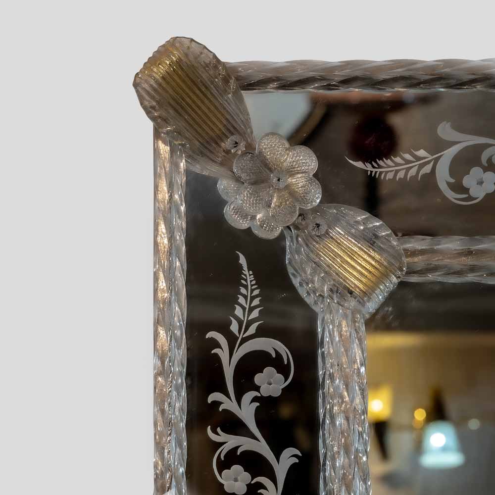 Vintage clear and gold Venetian glass mirror-FM2413 (3)