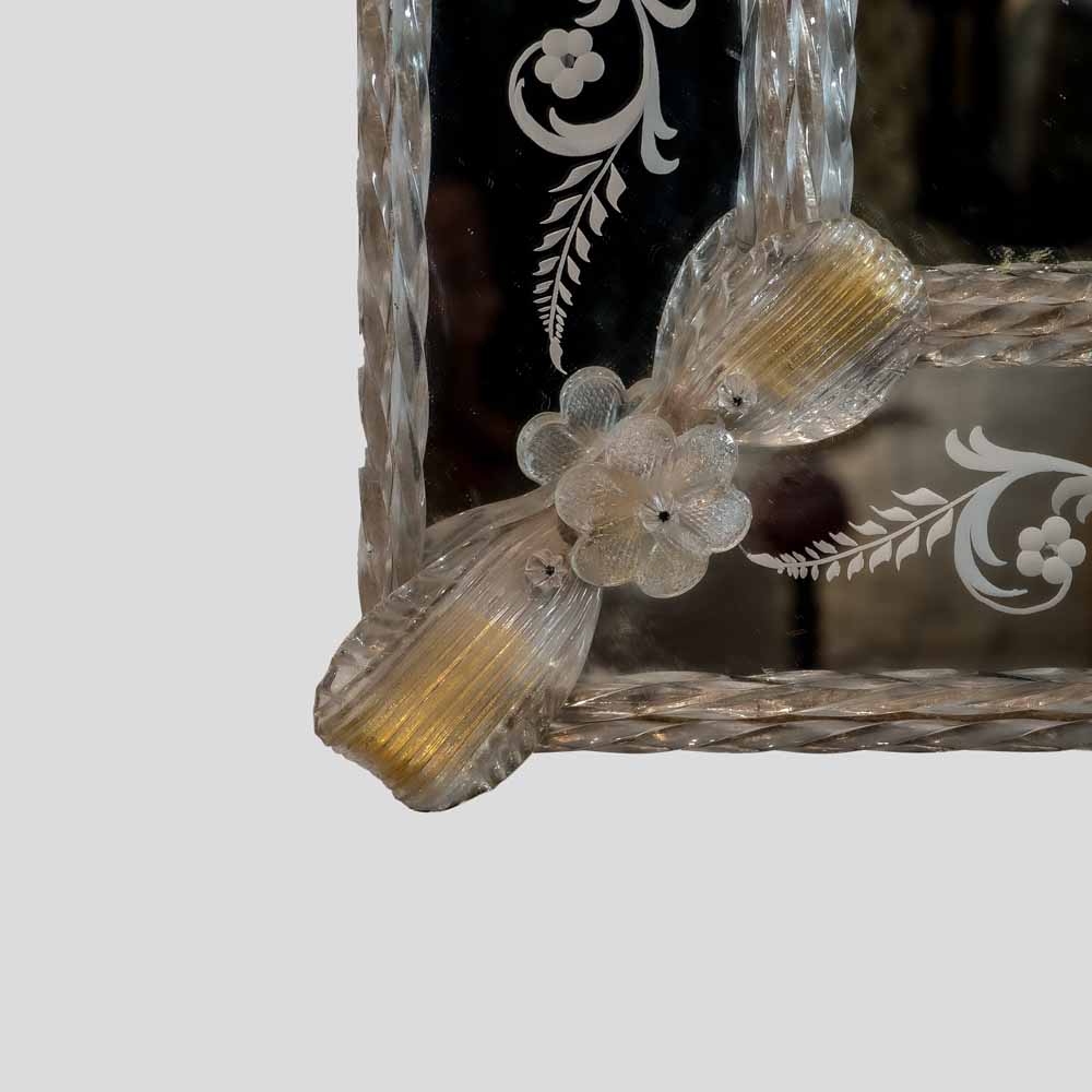Vintage clear and gold Venetian glass mirror-FM2413 (4)