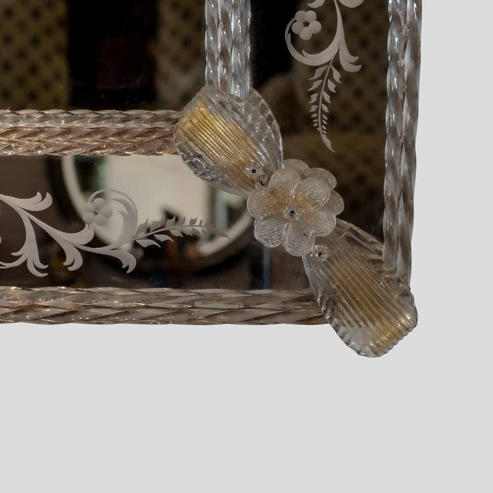 Vintage clear and gold Venetian glass mirror-FM2413 (5)