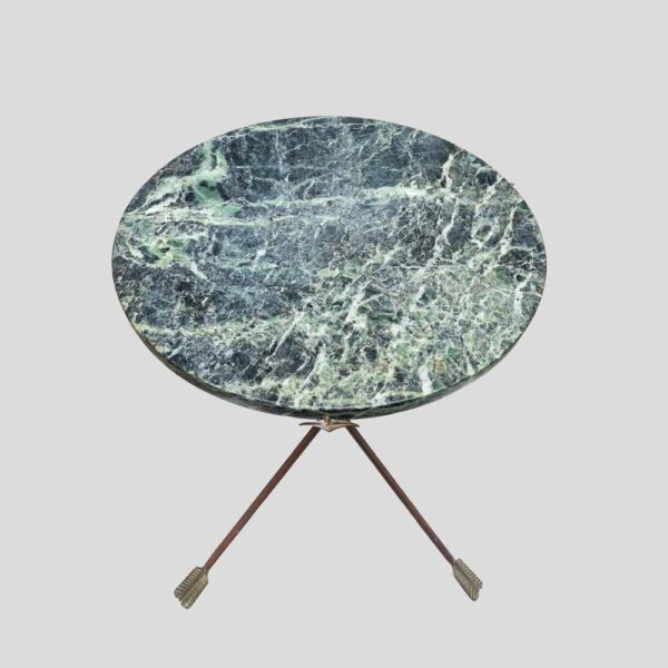 1950s Maison Jansen style Directoire green marble top tripod table