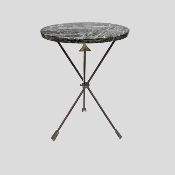 1950s Maison Jansen style Directoire green marble top tripod table