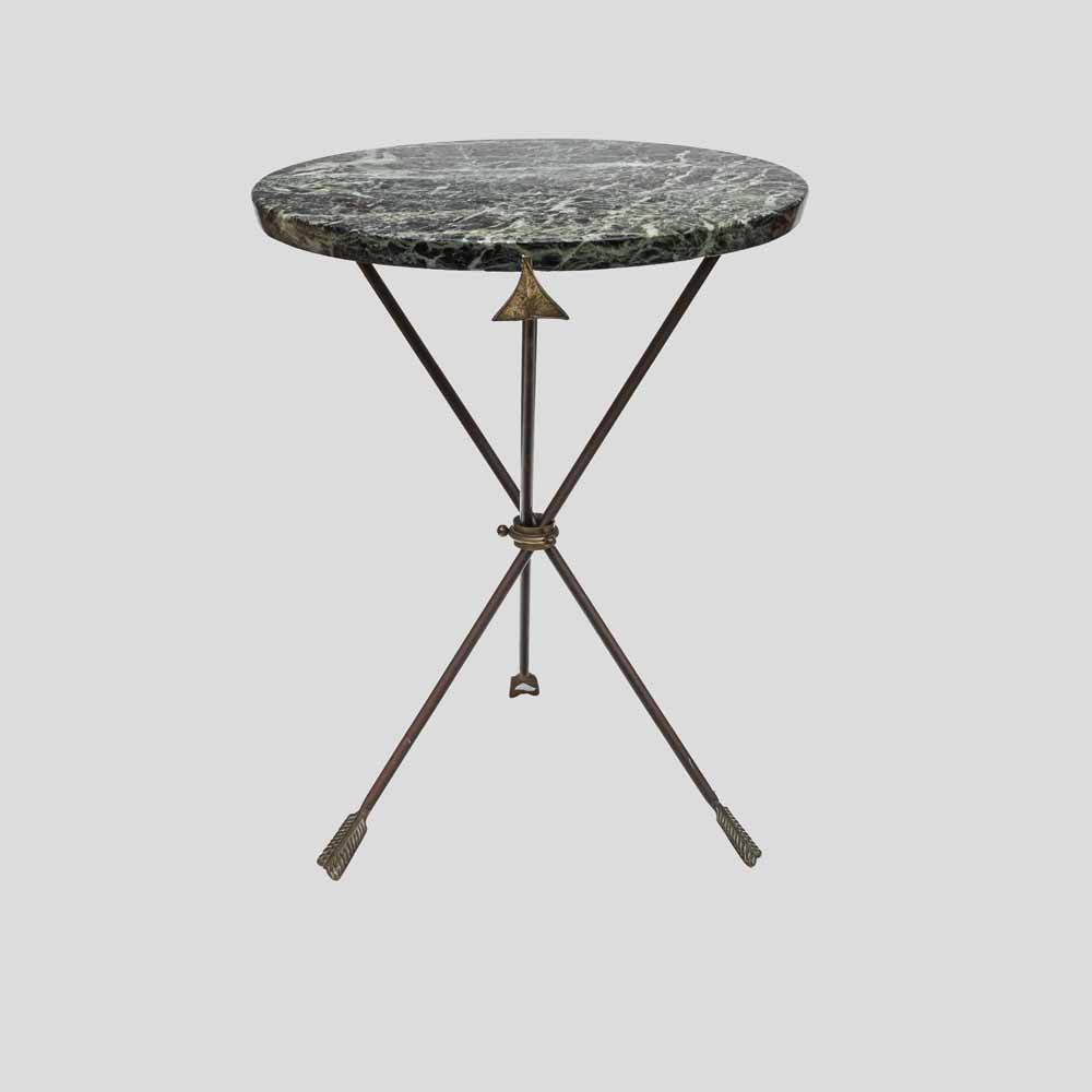 1950s Maison Jansen style Directoire green marble top tripod table FM2375 (5)