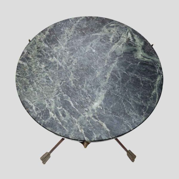 1950s Maison Jansen style Directoire green marble top tripod table