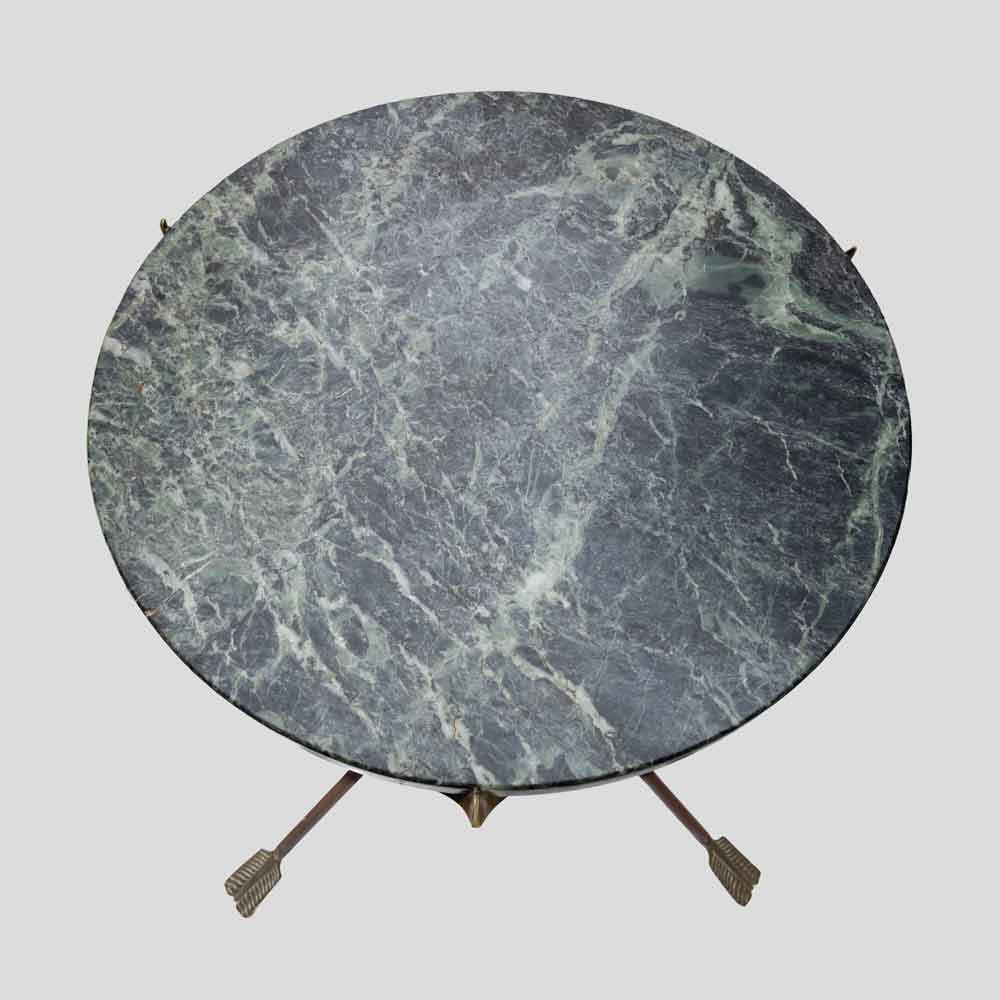 1950s Maison Jansen style Directoire green marble top tripod table FM2375