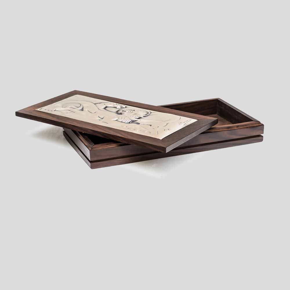 1970s wooden box with dragon & horse decor by Ottaviani-FM2457 (3)