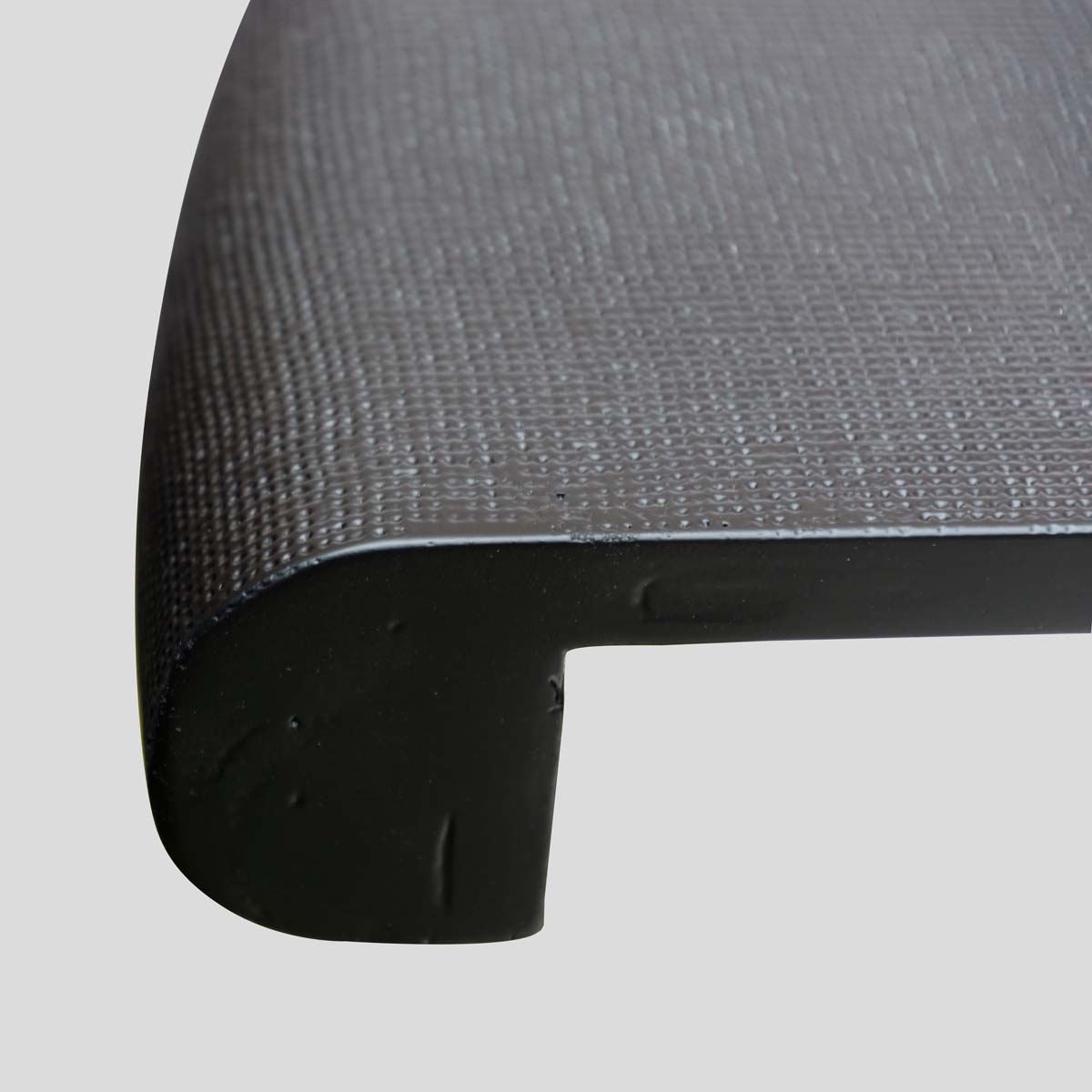 Pair Black lacquer demi lune consoles tables or dining tableFM2533 (4)