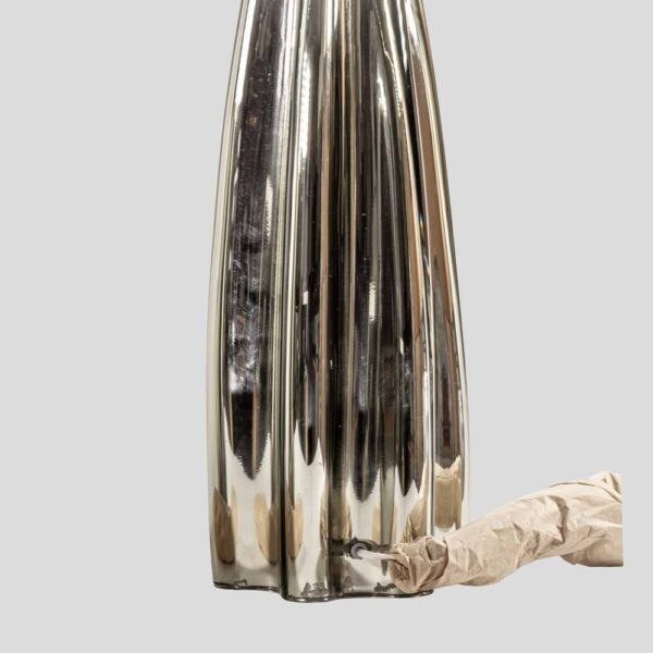 Pair of Fluted mirrored Murano Glass Table Lamps by Alberto Donà
