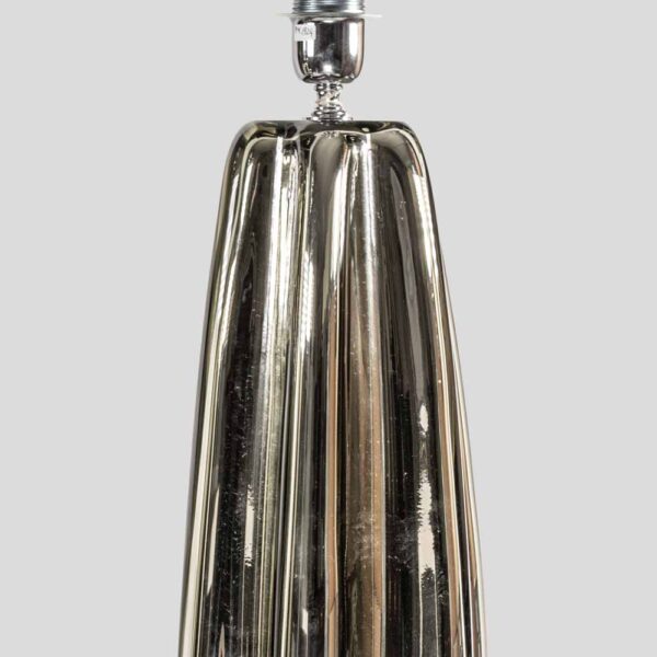 Pair of Fluted mirrored Murano Glass Table Lamps by Alberto Donà