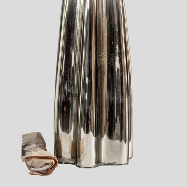 Pair of Fluted mirrored Murano Glass Table Lamps by Alberto Donà