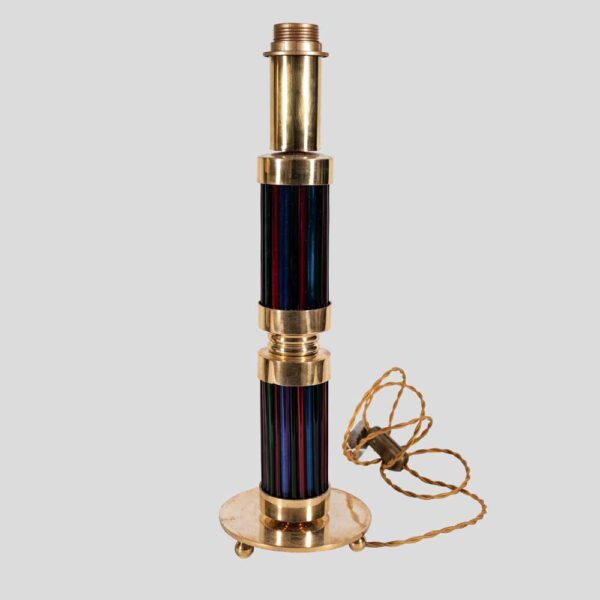 Pair of Murano glass and brass table lamps with Gucci inspired shades