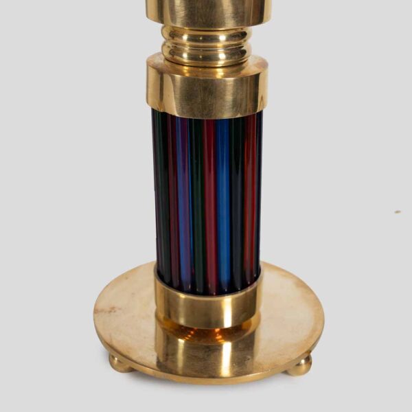 Pair of Murano glass and brass table lamps with Gucci inspired shades