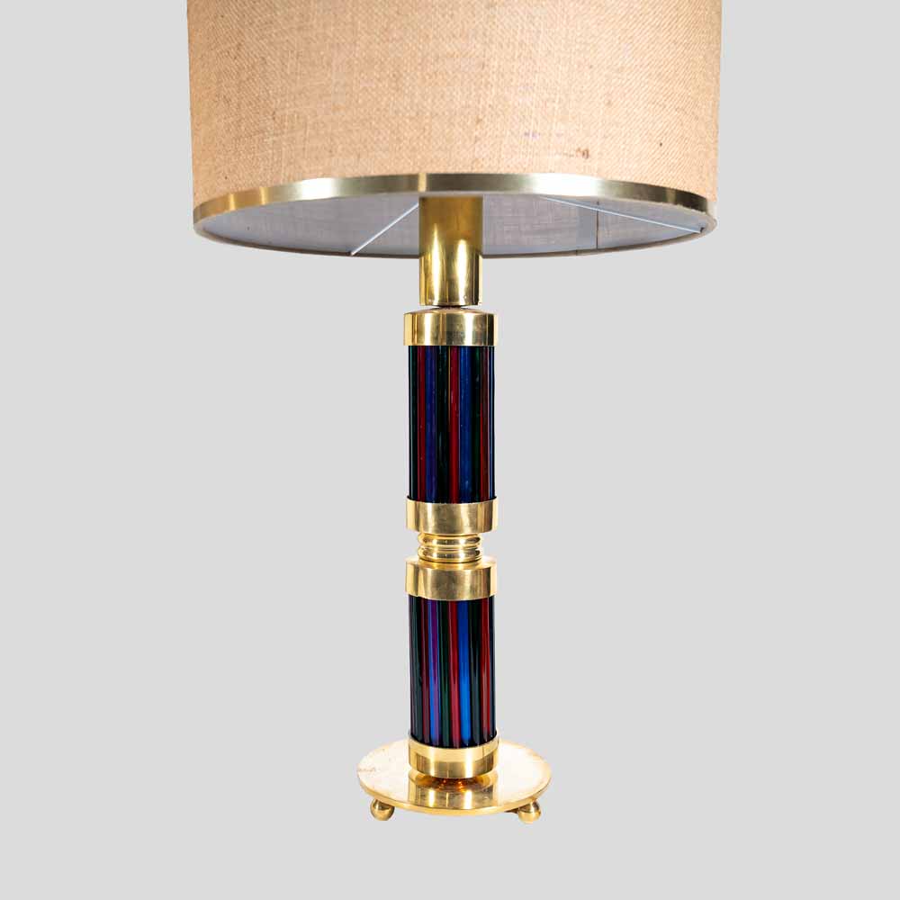 Pair of Murano glass and brass table lamps with Gucci inspired shades-FM2477 (5)