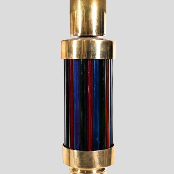 Pair of Murano glass and brass table lamps with Gucci inspired shades