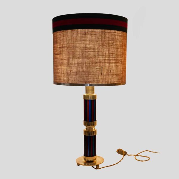 Pair of Murano glass and brass table lamps with Gucci inspired shades
