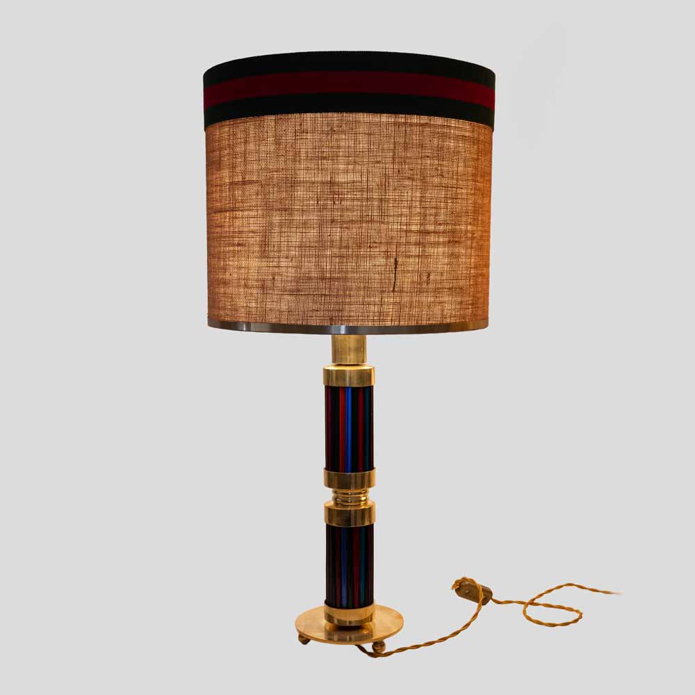 Pair of Murano glass and brass table lamps with Gucci inspired shades-FM2477 (8)