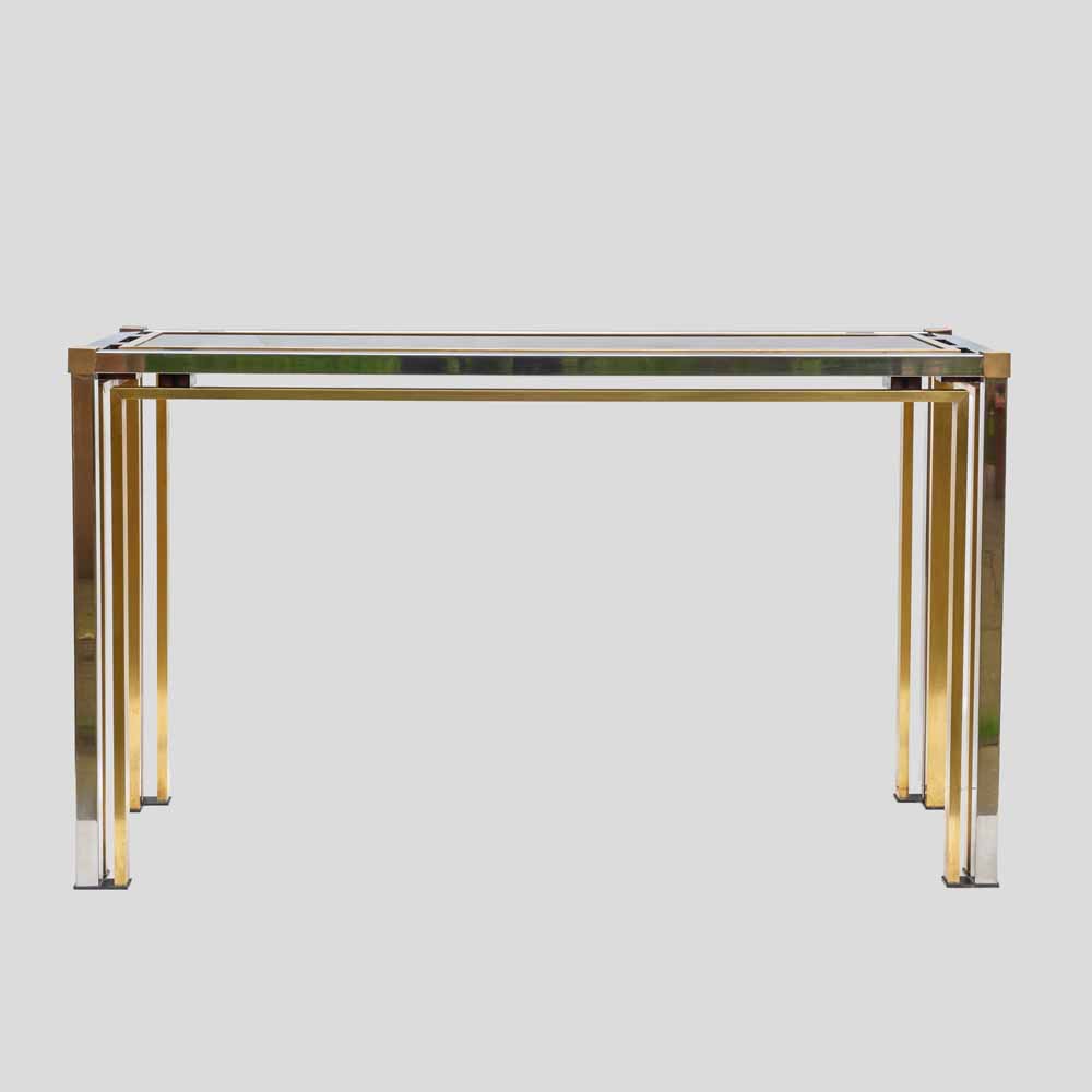 Romeo Rega design chrome and brass console table-FM2028 (10)