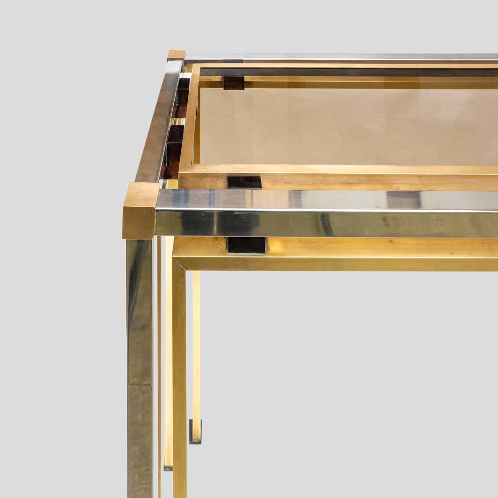Romeo Rega design chrome and brass console table-FM2028 (2)