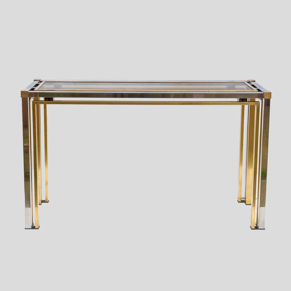 Romeo Rega design chrome and brass console table-FM2028 (9)