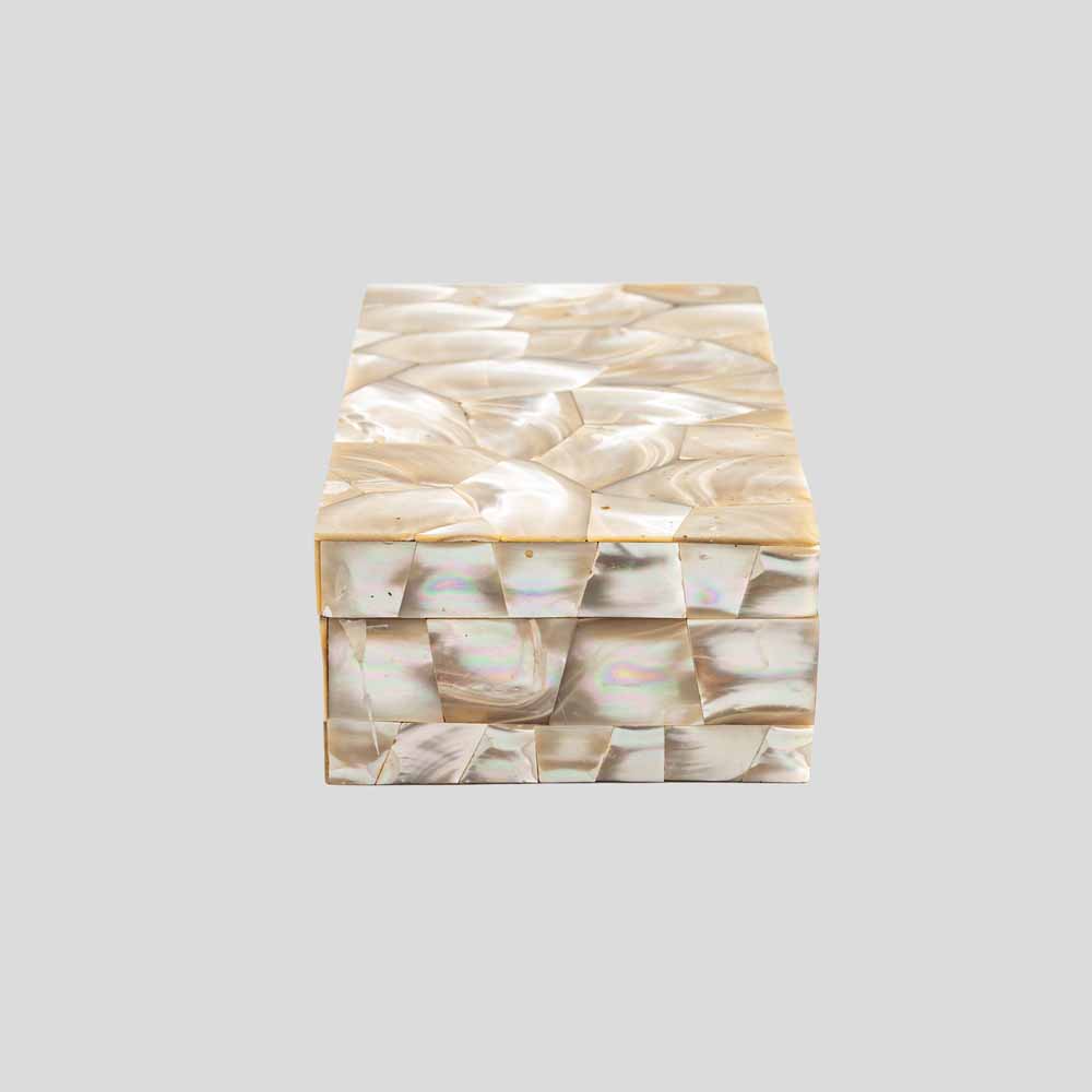 White mother of pearl decorated box-FM2456 (6)