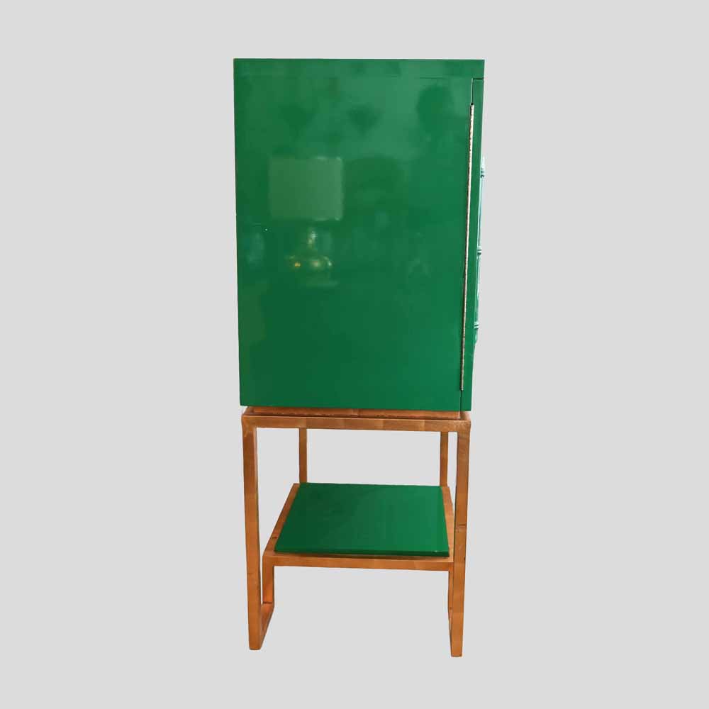 1980s Anna green lacquer Hollywood regency drink cabinet -FM2521 (14)