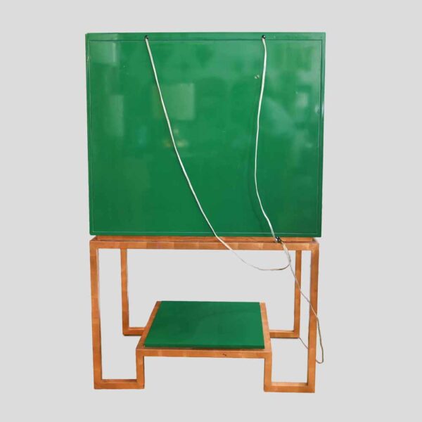 1980s Anna green lacquer Hollywood regency drink cabinet