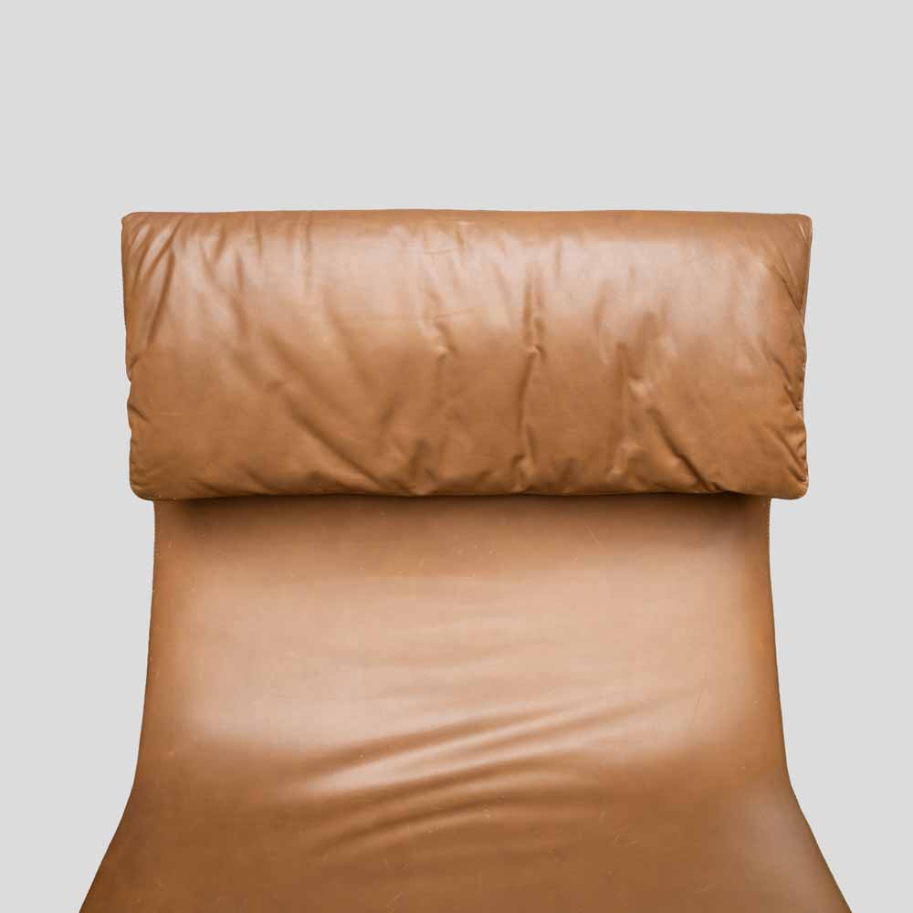 Brown leather Onda chair by Giovanni offredi for Saporiti-FM2520 (10)