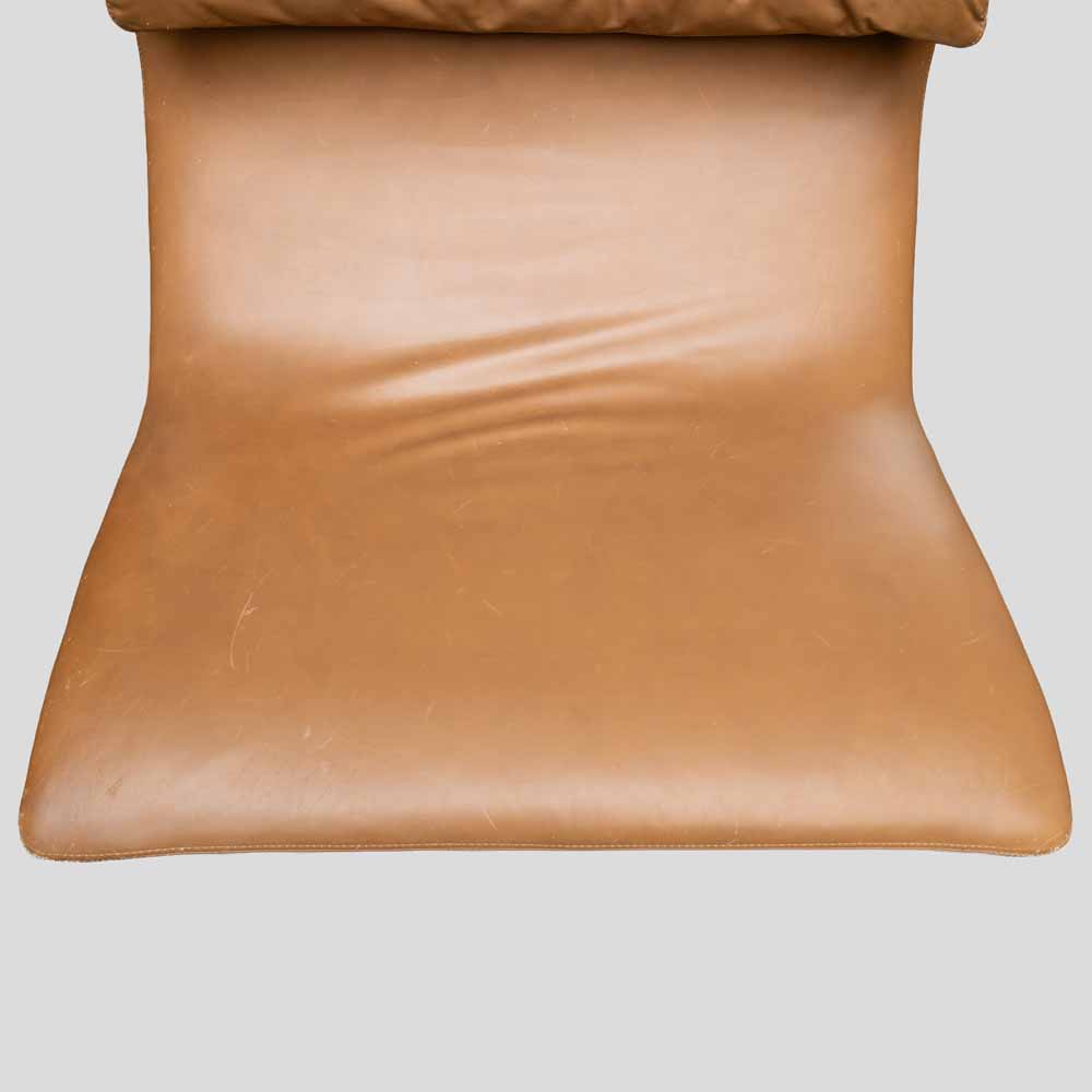 Brown leather Onda chair by Giovanni offredi for Saporiti-FM2520 (7)