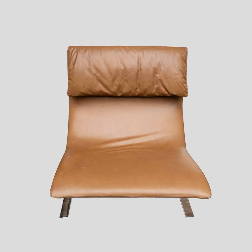 Brown leather Onda chair by Giovanni offredi for Saporiti-FM2520 (8)
