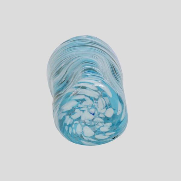 Murano Glass Gotto glass cup blue and white stripes