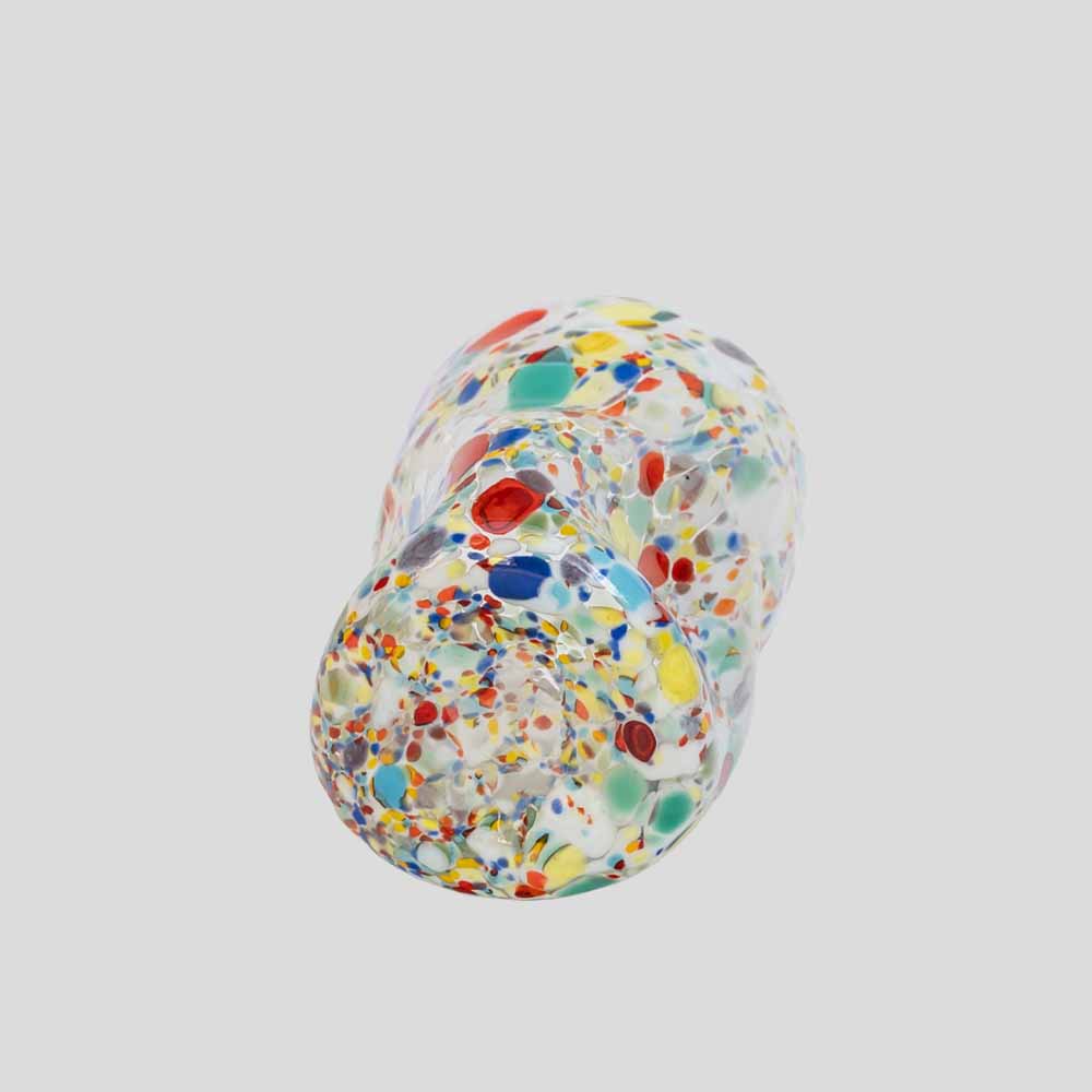 Murano Gotto glass cup spots of yellow blue white and red-FM2539 (3)