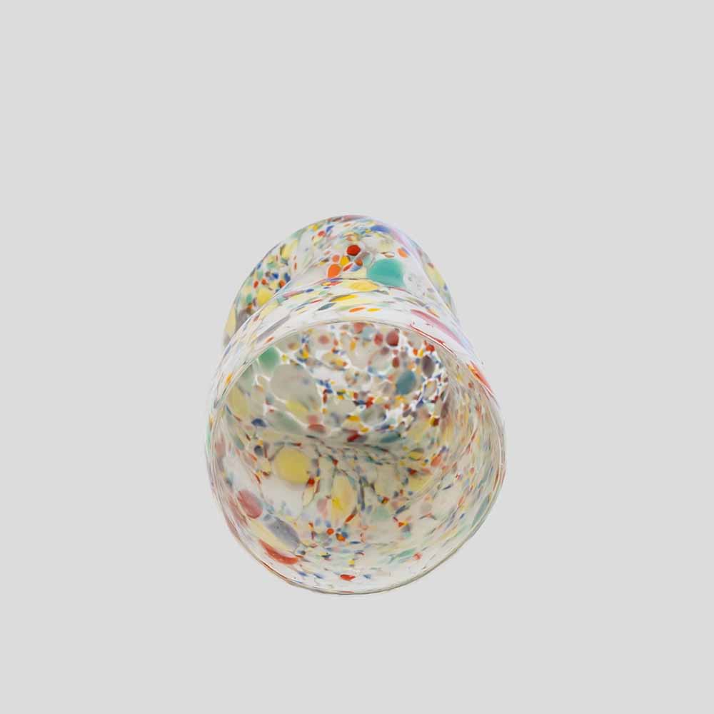 Murano Gotto glass cup spots of yellow blue white and red-FM2539 (5)