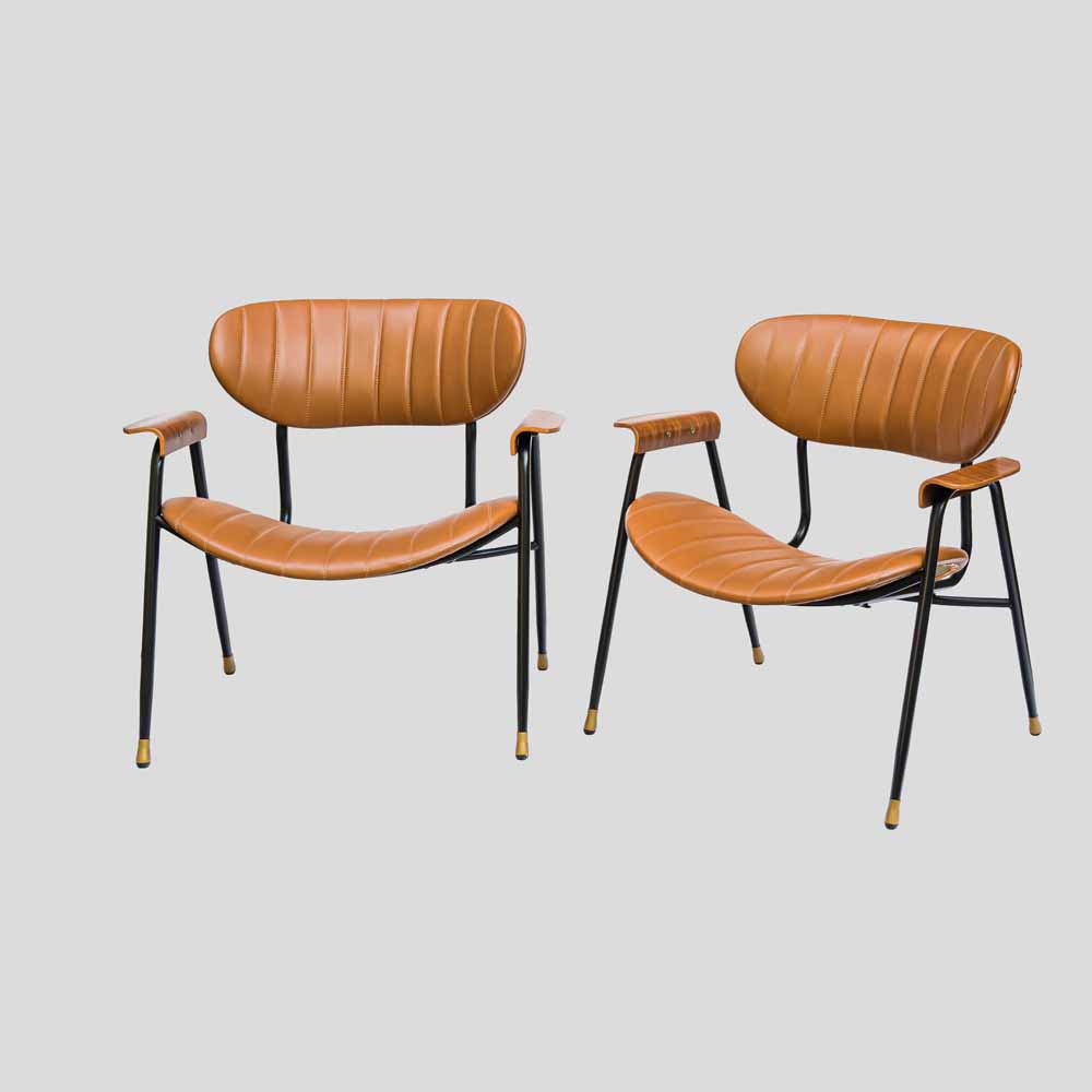 Pair of armchairs leather upholstery by Gastone Rinaldi for Rima-FM2508 (15)