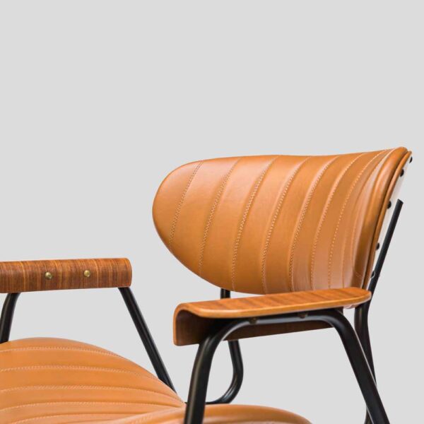 Pair of armchairs leather upholstery by Gastone Rinaldi for Rima